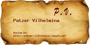 Patzer Vilhelmina névjegykártya